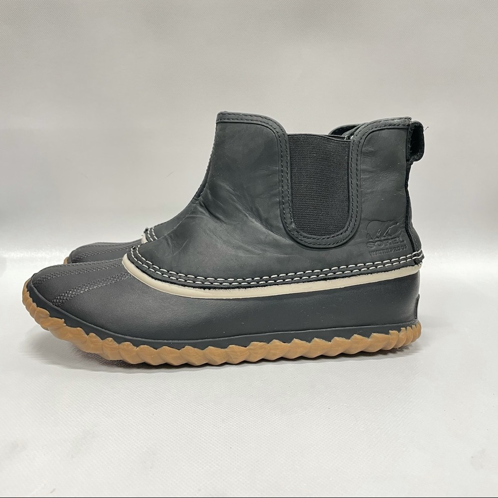 Sorel Black Waterproof Leather Chelsea Winter Boots NL2410-010 Women’s Size 7.5